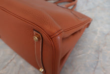 将图片加载到图库查看器，HERMES BIRKIN 30 Clemence leather Cognac □I刻印 Hand bag 600090023
