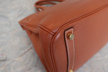 将图片加载到图库查看器，HERMES BIRKIN 30 Clemence leather Cognac □I刻印 Hand bag 600090023
