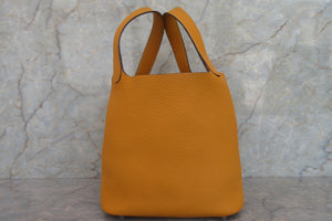 HERMES／エルメス ピコタンロックＭＭ トリヨンクレマンス ジョーヌドール □P刻印 ハンドバッグ 700070205