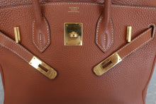 将图片加载到图库查看器，HERMES BIRKIN 30 Clemence leather Cognac □I刻印 Hand bag 600090023
