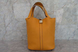 HERMES／エルメス ピコタンロックＭＭ トリヨンクレマンス ジョーヌドール □P刻印 ハンドバッグ 700070205