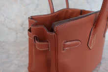 将图片加载到图库查看器，HERMES BIRKIN 30 Clemence leather Cognac □I刻印 Hand bag 600090023
