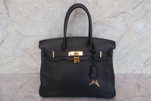 Load image into Gallery viewer, HERMES BIRKIN 30 Togo leather Black □K Engraving Hand bag 700090206
