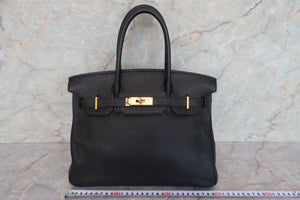 HERMES BIRKIN 30 Togo leather Black □K Engraving Hand bag 700090206