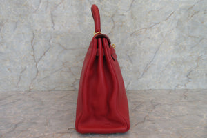 HERMES／エルメス ケリー35 トリヨンクレマンス ルージュヴィフ □H刻印 ショルダーバッグ 700020107