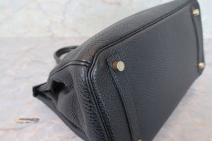 HERMES BIRKIN 30 Togo leather Black □K Engraving Hand bag 700090206