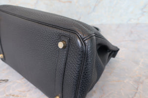 HERMES BIRKIN 30 Togo leather Black □K Engraving Hand bag 700090206