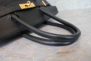 HERMES BIRKIN 30 Togo leather Black □K Engraving Hand bag 700090206