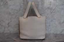 将图片加载到图库查看器，HERMES PICOTIN LOCK MM Clemence leather Beton C刻印 Hand bag 600090021
