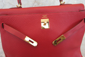 HERMES／エルメス ケリー35 トリヨンクレマンス ルージュヴィフ □H刻印 ショルダーバッグ 700020107