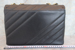 CHANEL/シャネル バイアスステッチチェーンショルダーバッグ キャビアスキン ブラック/ゴールド金具 ショルダーバッグ 700060200