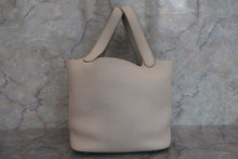 将图片加载到图库查看器，HERMES PICOTIN LOCK MM Clemence leather Beton C刻印 Hand bag 600090021
