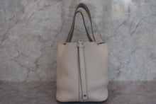 将图片加载到图库查看器，HERMES PICOTIN LOCK MM Clemence leather Beton C刻印 Hand bag 600090021
