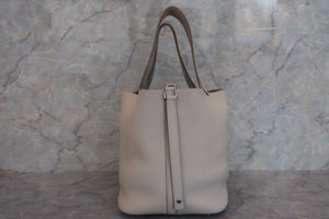 HERMES PICOTIN LOCK MM Clemence leather Beton C刻印 Hand bag 600090021