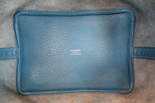 将图片加载到图库查看器，HERMES PICOTIN LOCK PM Clemence leather Blue jean T刻印 Hand bag 700010117
