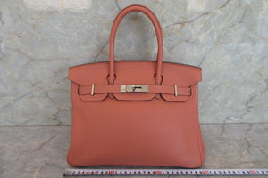 HERMES／エルメス バーキン30 トリヨンクレマンス ロージー □Q刻印 ハンドバッグ 700070181