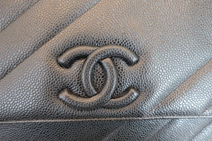 CHANEL/シャネル バイアスステッチチェーンショルダーバッグ キャビアスキン ブラック/ゴールド金具 ショルダーバッグ 700060200