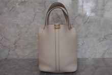 将图片加载到图库查看器，HERMES PICOTIN LOCK MM Clemence leather Beton C刻印 Hand bag 600110016
