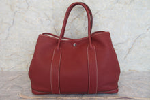 Load image into Gallery viewer, HERMES  GARDEN PARTY PM Negonda leather Rouge H □O Engraving Tote bag 700010025
