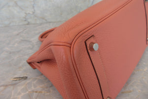 HERMES／エルメス バーキン30 トリヨンクレマンス ロージー □Q刻印 ハンドバッグ 700070181