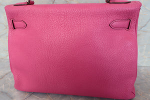 HERMES KELLY 32 Chevre myzore goatskim Fuschia pink □J Engraving Shoulder bag 700090216