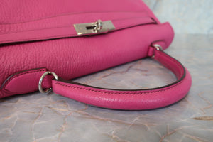 HERMES KELLY 32 Chevre myzore goatskim Fuschia pink □J Engraving Shoulder bag 700090216