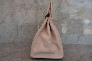 HERMES／エルメス バーキン40 トリヨンクレマンス ベージュ □E刻印 ハンドバッグ 700060118