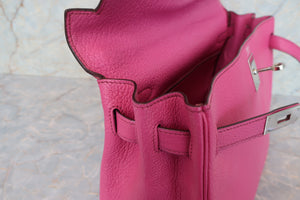 HERMES KELLY 32 Chevre myzore goatskim Fuschia pink □J Engraving Shoulder bag 700090216
