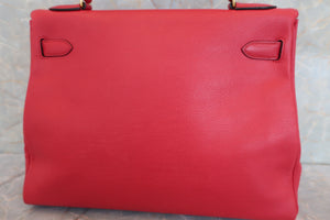HERMES KELLY 32 Graine Couchevel leather Rouge vif 〇S Engraving Shoulder bag 600060048