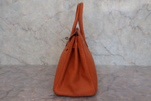 将图片加载到图库查看器，HERMES BIRKIN 30 Clemence leather Orange □J刻印 Hand bag 800030041
