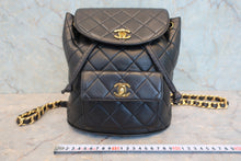 Load image into Gallery viewer, CHANEL Matelasse chain back pack  Lambskin Black/Gold hadware Back pack 800080237
