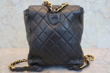 Load image into Gallery viewer, CHANEL Matelasse chain back pack  Lambskin Black/Gold hadware Back pack 800080237
