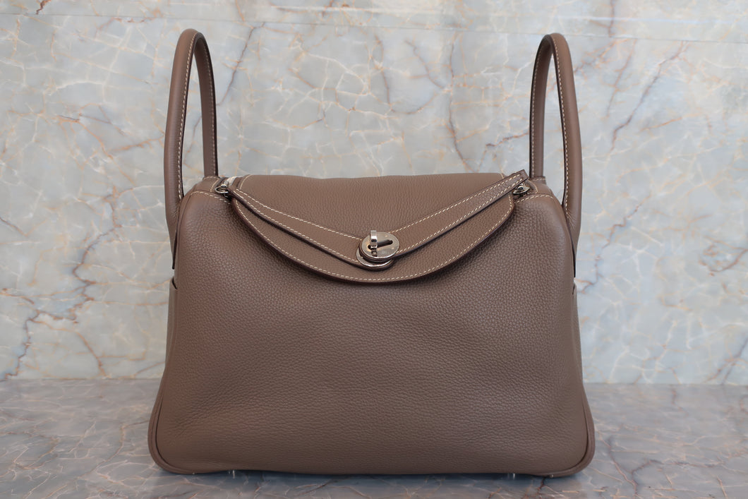 HERMES LINDY 30 Clemence leather  Etoupe gray □L刻印 Shoulder bag 700010097