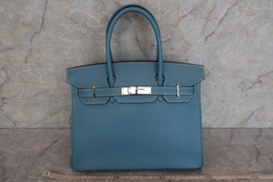 HERMES BIRKIN 30 Epsom leather Blue jean □I刻印 Hand bag 600090025