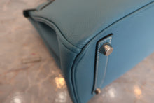 将图片加载到图库查看器，HERMES BIRKIN 30 Epsom leather Blue jean □I刻印 Hand bag 600090025
