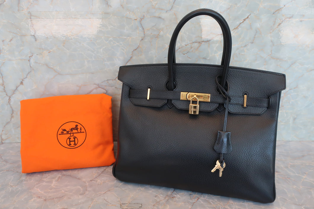 HERMES／エルメス バーキン35 アルデンヌ ブラック 〇Z刻印 ハンドバッグ 700060128