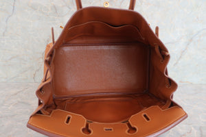 HERMES BIRKIN 35 Togo leather Gold □C Engraving Hand bag 600040149