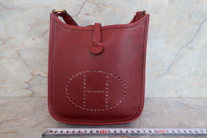 HERMES／エルメス エブリンTPM ボックスカーフ ルージュアッシュ □F刻印 ショルダーバッグ 700080209