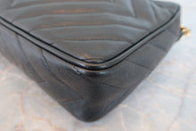 Load image into Gallery viewer, CHANEL CC mark fringe chain shoulder bag Caviar skin Black/Gold hadware Shoulder bag 800060049
