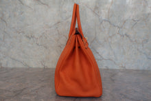 将图片加载到图库查看器，HERMES BIRKIN 35 Clemence leather Orange □G刻印 Hand bag 800030028

