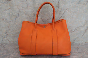 HERMES GARDEN PARTY PM Negonda leather Orange □O Engraving Tote bag 600010106