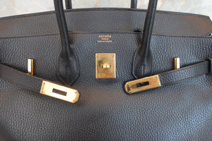 HERMES／エルメス バーキン35 アルデンヌ ブラック 〇Z刻印 ハンドバッグ 700060128