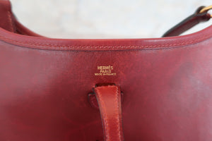 HERMES／エルメス エブリンTPM ボックスカーフ ルージュアッシュ □F刻印 ショルダーバッグ 700080209