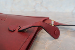 HERMES／エルメス エブリンTPM ボックスカーフ ルージュアッシュ □F刻印 ショルダーバッグ 700080209