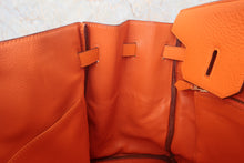 将图片加载到图库查看器，HERMES BIRKIN 35 Clemence leather Orange □G刻印 Hand bag 800030028

