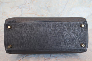 HERMES KELLY 28 Clemence leather Black □R Engraving Shoulder bag 700100040