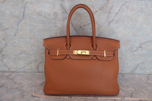 HERMES BIRKIN 30 Togo leather Gold □N刻印 Hand bag 600100010