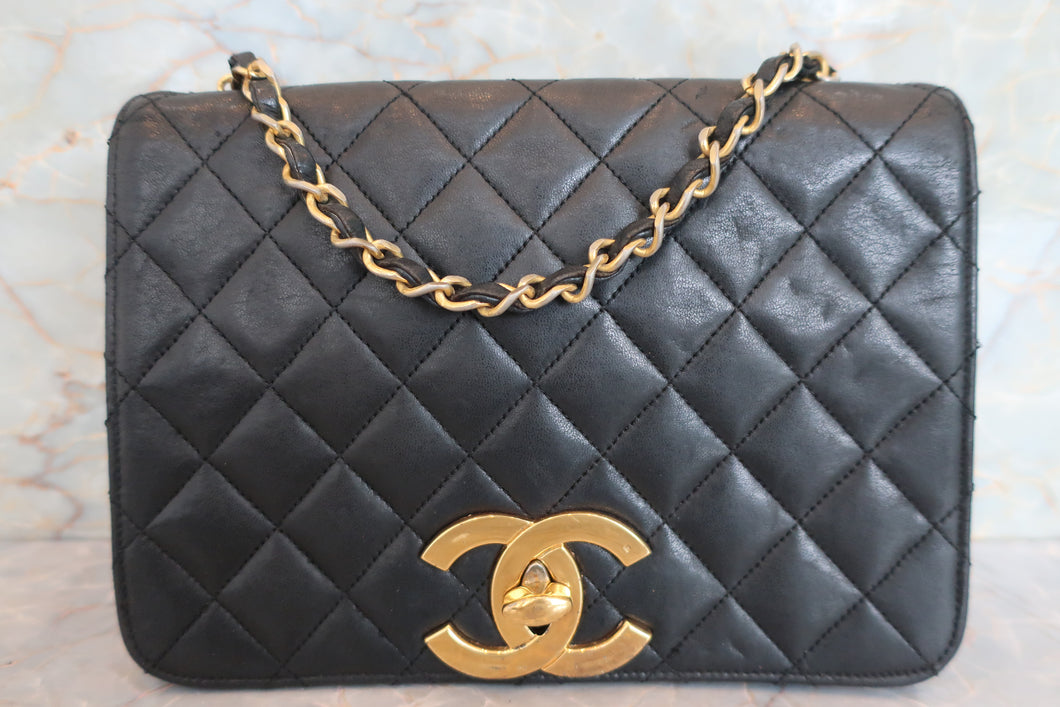 CHANEL/シャネル デカココチェーンショルダーバッグ ラムスキン ブラック/ゴールド金具 ショルダーバッグ 700080196