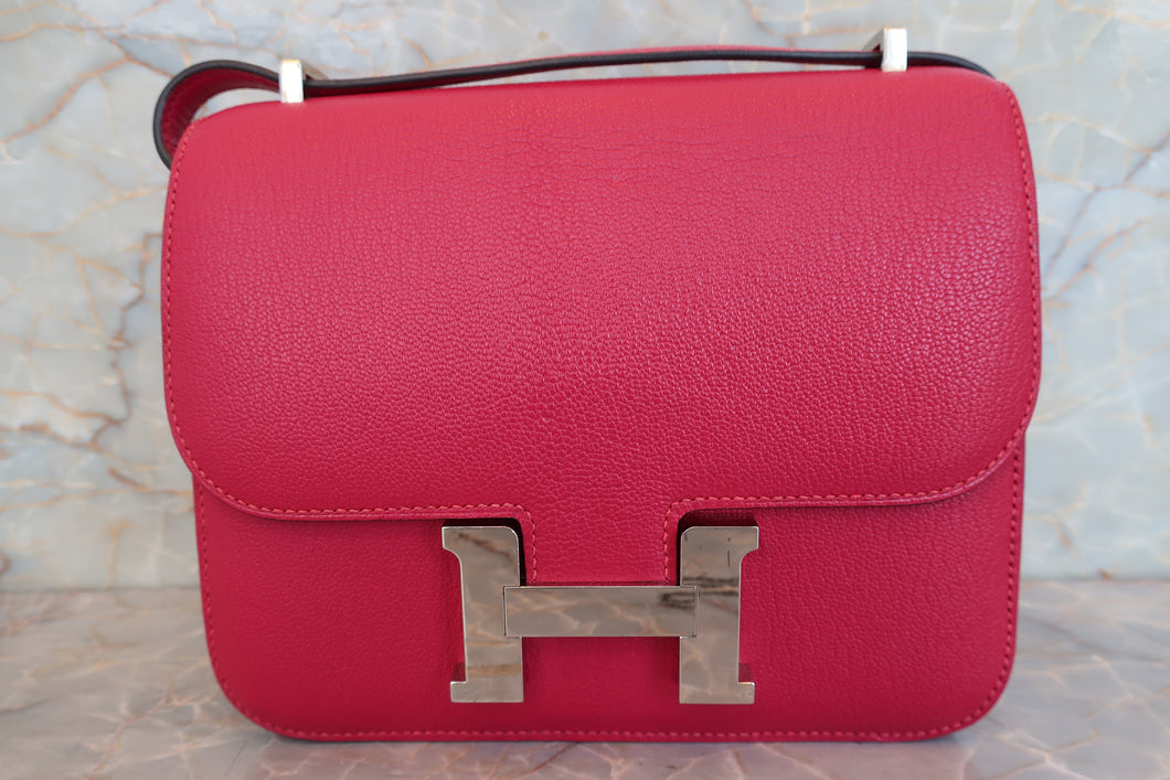 HERMES／エルメス コンスタンス3 ミニ シェーブル ローズメキシコ Z刻印 ショルダーバッグ 700050097