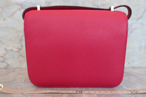 HERMES／エルメス コンスタンス3 ミニ シェーブル ローズメキシコ Z刻印 ショルダーバッグ 700050097
